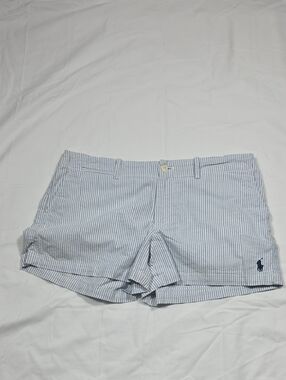 2 for $45 Ralph Lauren Sport Blue & White Stripe Shorts with Navy Polo Logo
